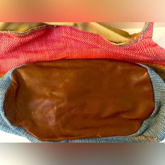 EUC - Handmade ONE OF A KIND Tote - Cloth and Leather “Sky’s the Limit S… - Picture 4 of 14